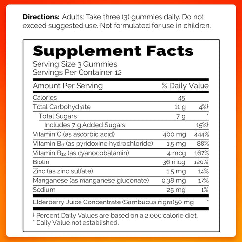 Emergen-C Elderberry Gummies, 36 Count, High Potency Vitamin C, Elderberry Immune Support with Natural Flavors