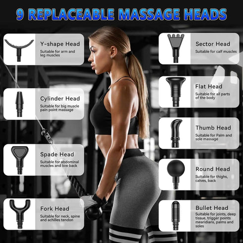 Muscle Massage Gun for Athletes - Handheld Electric Deep Tissue Back Massager with 30 Speed Levels
