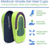 Gel Heel Cups for Pain Relief (Pair), Heavy Duty Cushions for Plantar Fasciitis, Achilles Tendonitis, Bone Spurs, Flat