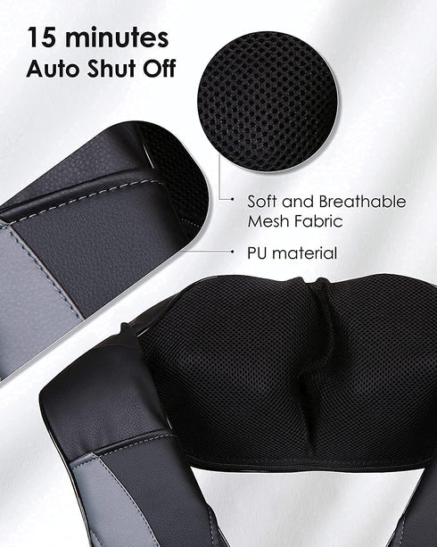 U/B 8 3D Neck and Back Massager with Heat, Electric Shoulder Massage with Nodes, Deep Tissue Kneading Shiatsu Massagers