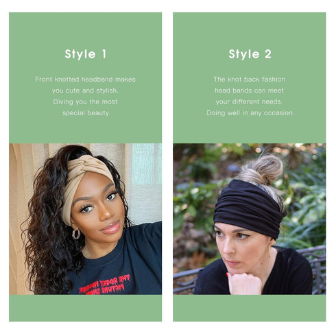 Tobeffect Wide Headbands for Women, 7'' Extra Large Turban Hairband Accessories, 6 Pack