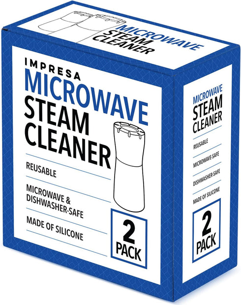 IMPRESA Over-the-Range Microwave Steam Cleaner, 2 Pack for Quick Effortless Cleaning - Just Add Vinegar and Water