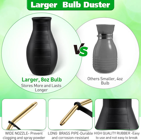 Diatomaceous Earth Powder Duster, Garden Powder Applicator Dispenser with Long Metal Tube