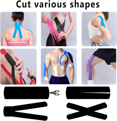 SOON GO Kinesiology Tape Pro, 1/2/5 Rolls, 2 Inch High Elasticity Sports Tape for Muscle Recovery & Joint Support
