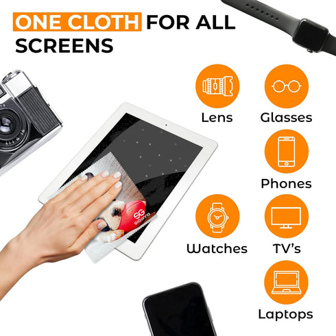 Microfiber Cleaning Cloth for Glasses - Eyeglass Lens Cleaning Cloth for Phone, Screens, Camera Lens (6 pcs)