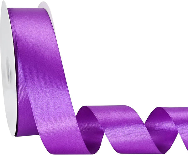 Maclemon Double Face Satin Ribbon, Purple, 1-1/2 Inch Wide, 100 Yards for Gift Wrapping, Weddings, Party