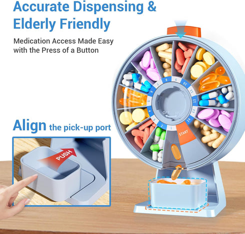 Zoksi Large Pill Organizer, Daily Pill Box for 7 or 14 Days, Wall-Mountable Pill Dispenser for Medicine