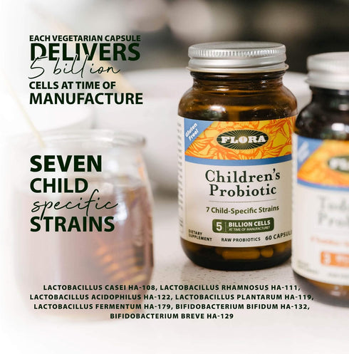 Flora Udo's Choice Children's Probiotic Blend - 60 Capsules - 5 Billion Cells of Raw Probiotics for Ages 5-15