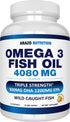 Arazo Nutrition Wild Caught Omega-3 Fish Oil Concentrate 4,080mg per Serving High