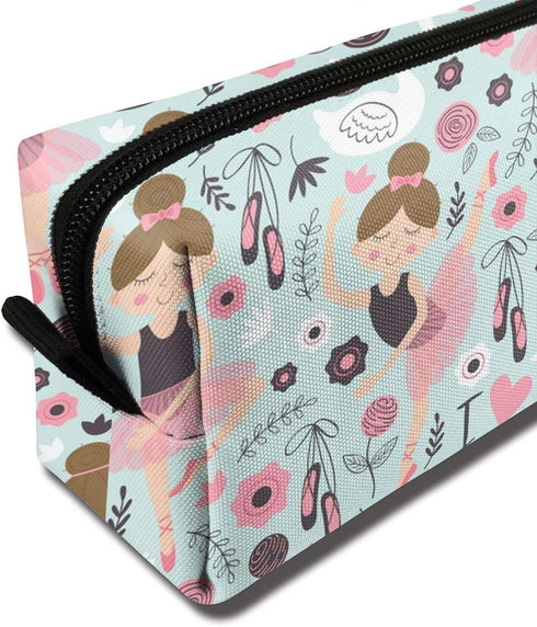 YISHOW Adorable Ballet Dancer Makeup Bag - Travel Cosmetic Toiletry Organizer Case for Women