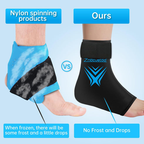 Ankle Ice Pack Wrap for Swelling, Reusable Gel Ice Pack for Injuries, Hot Cold Therapy Sock for Plantar Fasciitis Pain