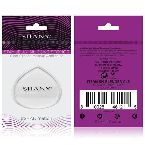 SHANY Stay Jelly Silicone Sponge - Clear Non-Absorbent Makeup Blending Sponge for Flawless Foundation Application