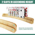ZUFECY 2-Pack 2-Layer 50+ Wooden Card Holders, Slots for Poker Cards, Solid Pine Wood with Natural Finish for Family
