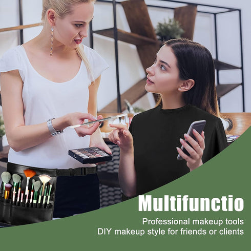 4 Pieces Makeup Artist Tools, Professional Cosmetic Brush Bag with Belt Strap and Clear Foundation Mixing Tray