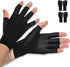 Donfri 2 Pairs Copper Infused Compression Gloves for Arthritis, Fingerless Pain Relief for Men Women (M)