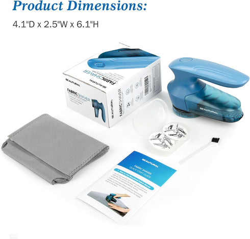 BEAUTURAL Fabric Shaver and Lint Remover, Sweater Defuzzer with 2-Speeds, Battery Operated