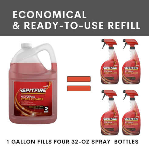 Spitfire CBD540045 Professional All Purpose Power Cleaner, Heavy Duty Degreaser, 1-Gallon Ready-to-Use Refill