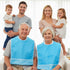WJIAAA 23.6 14.3in Adult Bibs for Elderly Women Men, Blue Waterproof Oil-Proo Bibs with Chip Collector Wipe-Clean