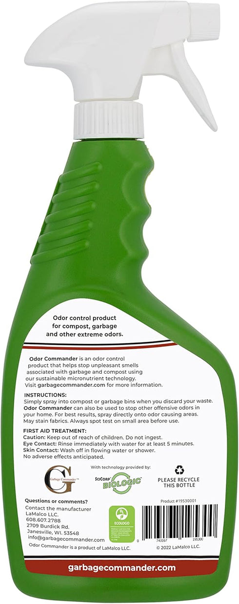 Odor Commander Odor Control Spray Bottle, 22 Ounces, Lemongrass Scent