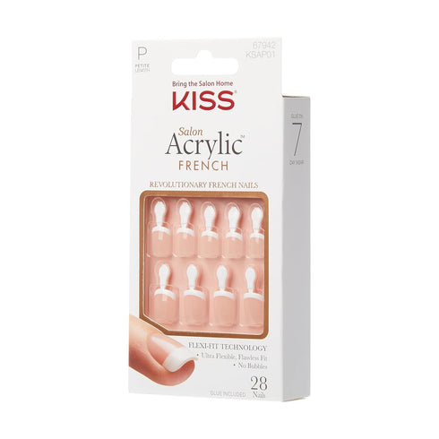 KISS Salon Acrylic Press-On Nails 'Crush Hour' - Includes Nail Glue, 28 Nails, 2g Glue, Manicure Stick & Mini File