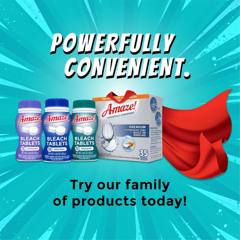 AMAZE Ultra Concentrated Bleach Tablets - 32 Tablets for Laundry, Toilet, and Multipurpose Home Cleaning