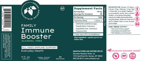 Immune Immune 4 oz Mountain Meadow Herbs Family Booster Extract with Sambucus Elderberry and Echinacea | Optimal