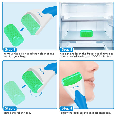 Ice Roller for Face and Eyes, Women's Gifts for Puffiness Migraine Pain Relief (Green)