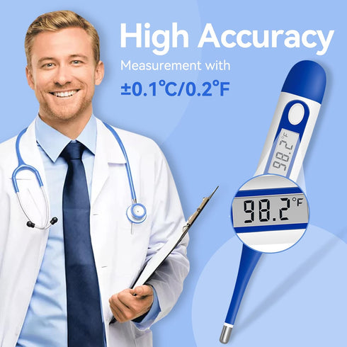 Berrcom Digital Thermometer for Adults, Oral and Underarm Thermometer for Baby and Kids, Medical Thermometer with Fever
