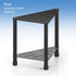 LarFaFa 15.4'' Stainless Steel Black Shower Stool for Inside Shower, H Shower Foot Rest, Corner Shower Stool