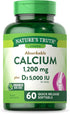 Nature's Truth Calcium 1200 mg with Vitamin D3 5000 IU | 60 Softgels, Non-GMO & Gluten Free