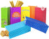 Striped and Polka Dot Paper Bags, Yellow Paper Lunch Bags for Wedding, Baby Shower, Birthday Party (50 PCS, 3.5 × 2.3 ×