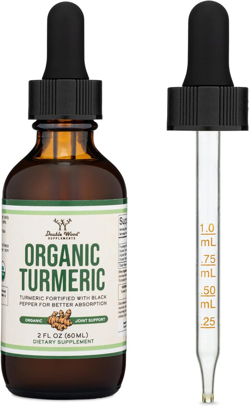 Turmeric Curcumin with Black Pepper Drops - Organic Turmeric Supplement Drops 1,180 mg - 2 FL OZ - 60 Servings