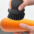 Dish Brush with Handle - Kitchen Scrub Brushes for Cleaning, Nylon Bristles for Sink, Pots, Pans (4 Pack, Black)