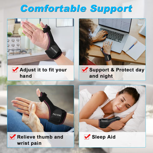 Thumb Brace, Adjustable Breathable Spica Splint for Right and Left Hand, Pain Relief for Carpal Tunnel, Arthritis