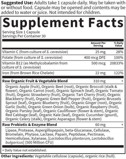 Vitamin Code Raw Iron Capsules, 30ct