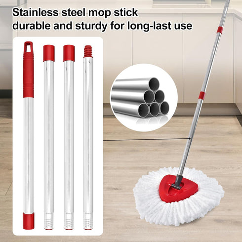 Hezane 4-Section 30-to-58 inch Mop Handle for Ocedar,Spin Mop Replacement Handle Compatible with O Cedar, American