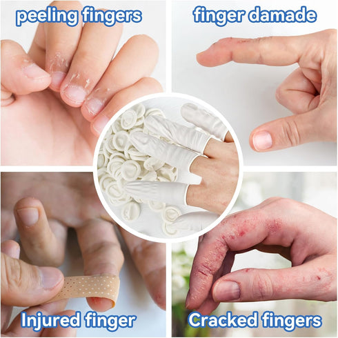 280PCS Small Finger Cots - Disposable Finger Gloves Rubber Protectors for Beauty Nail Art Tattoo Industrial (White)