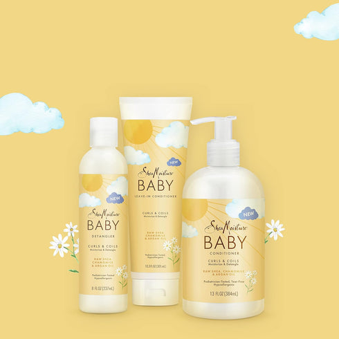 SheaMoisture Baby Leave-In Conditioner for Curly Hair, Raw Shea, Chamomile, and Argan Oil, 10.3 oz