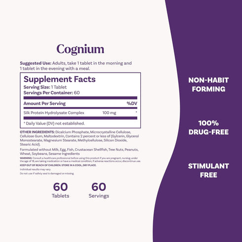 Natrol Cognium Memory Supplements, Brain Health for Adults, 60 Tablets, Clinically Shown to Improve Memory