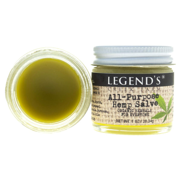 Legend's Creek Farm Herbal Salve - 1Oz Healing Ointment with Hemp Oil, Comfrey, Myrrh for Chapped Skin