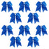 Kenz Laurenz 7" Jumbo Cheer Bow, Big Hair Bows with Ponytail Holder, 10 Pack, Blue