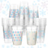 Havawish 100 Pcs Blue Winter Snowflake Plastic Cups 16 oz Disposable Clear Cups