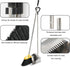 Broom and Dustpan Set for Home, Soft Bristles Indoor Broom with Stainless Steel Dustpan, Kitchen Cleaning Combo