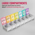 Weekly Pill Organizer, Pack of 2, Colorful 7-Day Easy Push Button Assisted Open for Seniors, BPA Free Daily Travel Pill