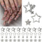48Pcs Star Nail Charms for Acrylic Nails 3D Silver Tiny Rhinestones Gems Cute Pentagram Crystals Nail Art Supplies
