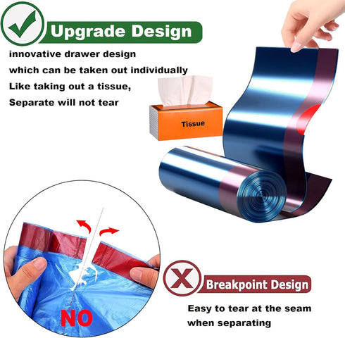 TYBONDER 2.6-6 4 5 Color(80Counts) Small Trash Bags Gallon Thicken Drawstring Trash Bags Gallon Extra Strong Small