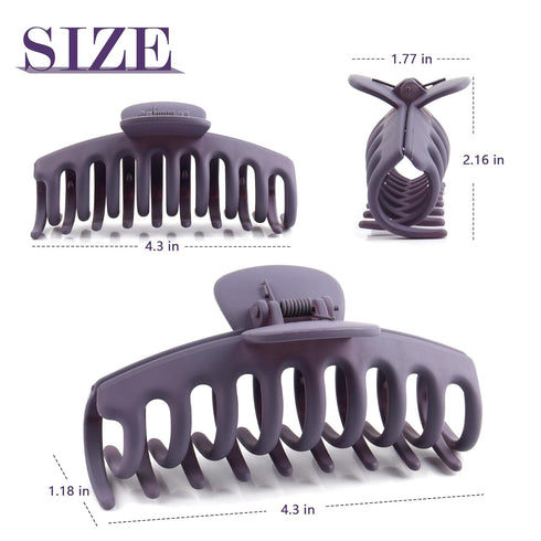 Large Hair Claw Clips for Women, Big Matte Colorful Banana Hair Clips, Aesthetic Preppy Stuff for Thick Curly Hair (8