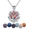 INFUSEU Essential Oil Diffuser Necklace, Aromatherapy Jewelry for Women, Small Lotus Flower Pendant, 7 Lava Rock
