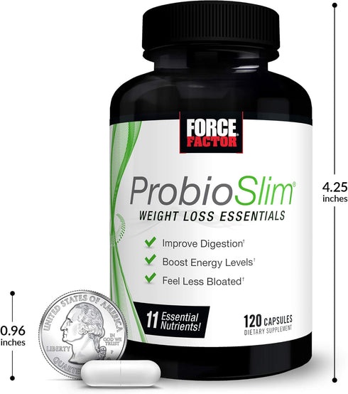 FORCE FACTOR ProbioSlim Weight Loss Essentials Daily Digestive Health Probiotic Supplement for Women and Men
