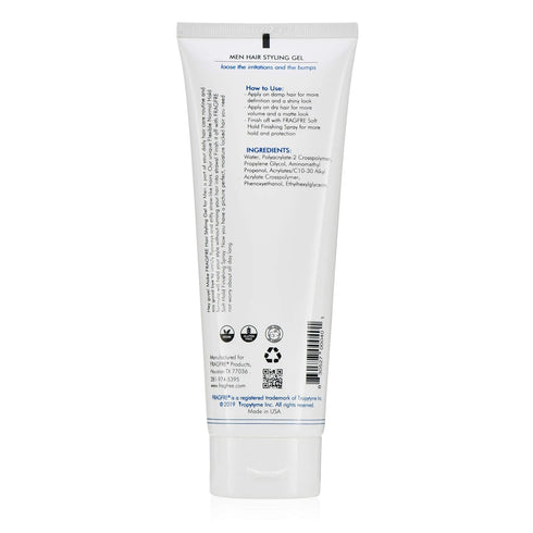 Men Hair Styling Gel - Fragrance Free 8 oz, pH Balanced for Sensitive Skin, Normal Hold for Normal Hair Styles